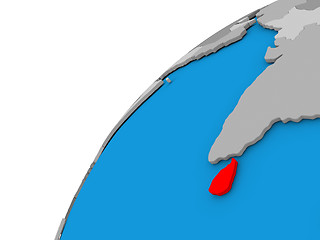 Image showing Sri Lanka on globe in red