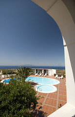 Image showing swimming pool greek islands santorini