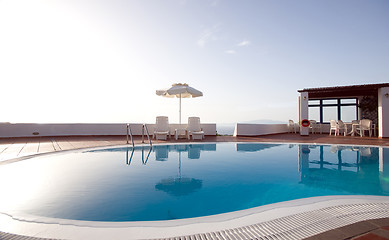 Image showing swimming pool greek islands santorini