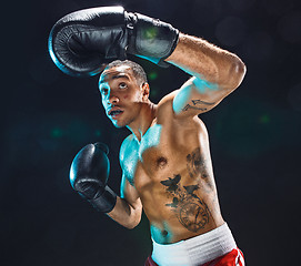 Image showing Afro american male boxer.