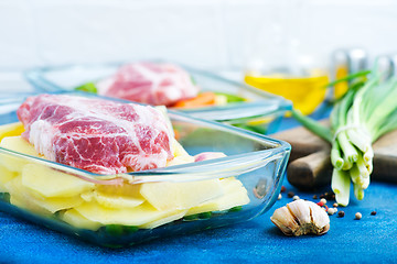 Image showing vegetables and meat in bowl