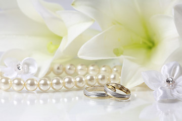 Image showing Wedding still life in white