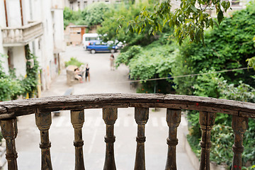 Image showing Wooden balcony fencing