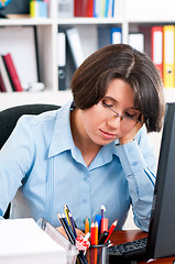 Image showing Woman working on computer