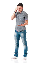 Image showing Man talking on mobile