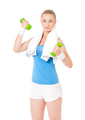 Image showing Woman doing fitness exercise