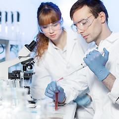 Image showing Health care students working in scientific laboratory.