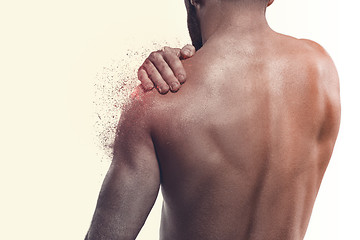 Image showing Man with pain in shoulder