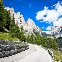 Image showing Mountain road in Dolomiti region - Italy