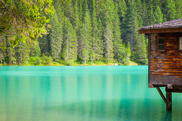 Image showing Braies Lake in Dolomiti region, Italy