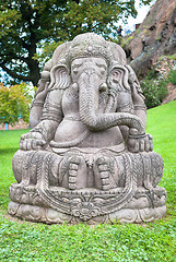 Image showing Ganesha statue in a beautiful mountain garden