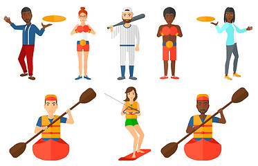 Image showing Vector set of sport characters.