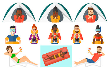 Image showing Vector set of traveling people.