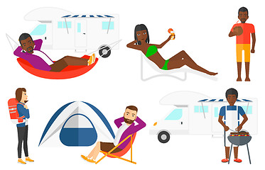 Image showing Vector set of traveling people.