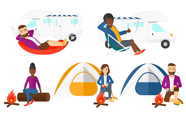 Image showing Vector set of traveling people.