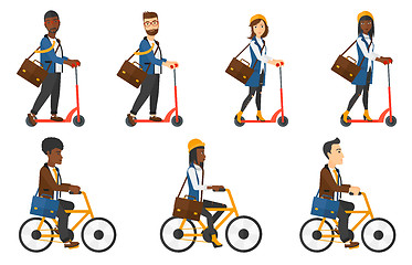 Image showing Vector set of sport and business characters.