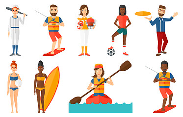 Image showing Vector set of sport characters.