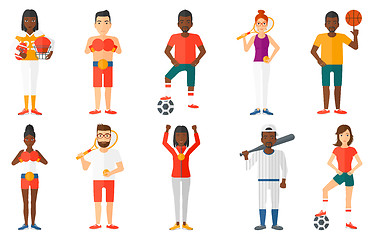 Image showing Vector set of sport characters.