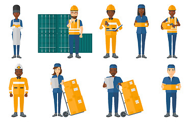 Image showing Vector set of industrial workers.