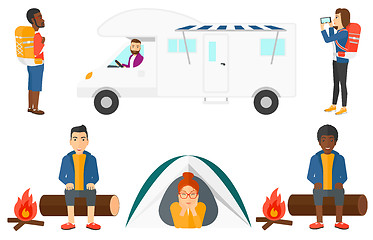 Image showing Vector set of traveling people.