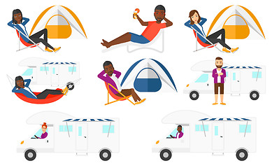 Image showing Vector set of traveling people.