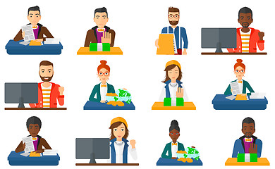 Image showing Vector set of business characters.