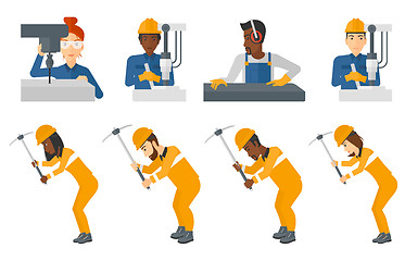 Image showing Vector set of industrial workers.