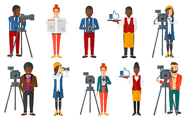 Image showing Vector set of media people characters.