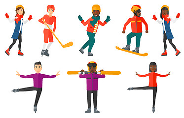 Image showing Vector set of sport characters.