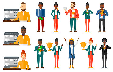 Image showing Vector set of business characters.