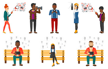 Image showing Vector set of media people characters.