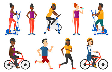 Image showing Vector set of sport characters.