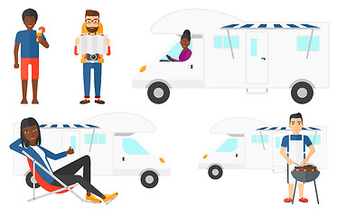 Image showing Vector set of traveling people.