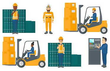 Image showing Vector set of industrial workers.