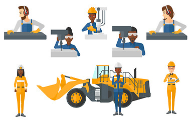 Image showing Vector set of industrial workers.