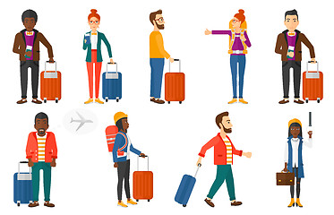 Image showing Transportation vector set with people traveling.