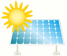 Image showing Sun and solar panel