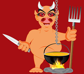 Image showing Devil in hell