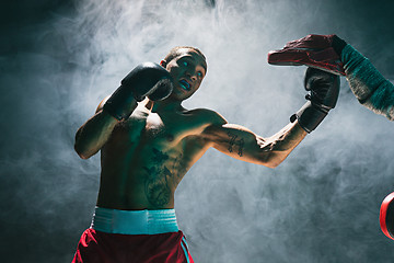 Image showing Afro american male boxer.