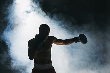 Image showing Afro american male boxer.