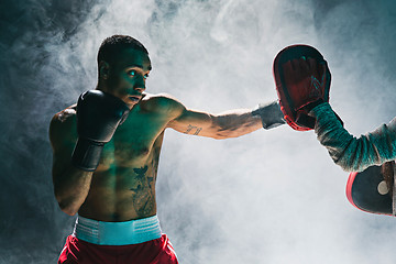 Image showing Afro american male boxer.