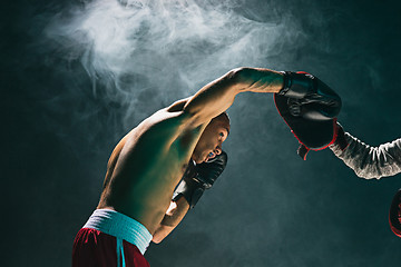 Image showing Afro american male boxer.