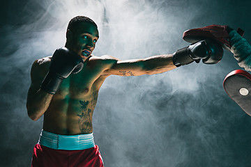 Image showing Afro american male boxer.