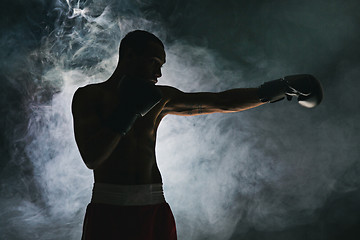 Image showing Afro american male boxer.