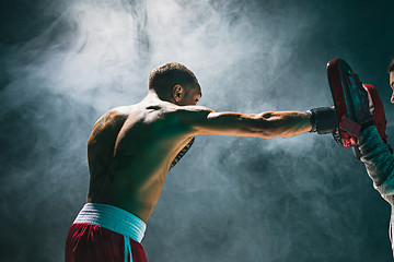 Image showing Afro american male boxer.