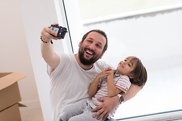 Image showing selfie father and son