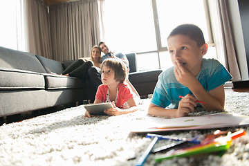 Image showing young couple spending time with kids