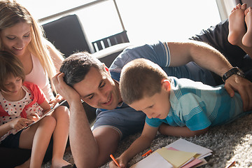 Image showing young couple spending time with kids