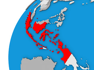 Image showing Indonesia on globe in red