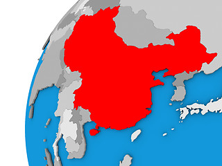 Image showing China on globe in red